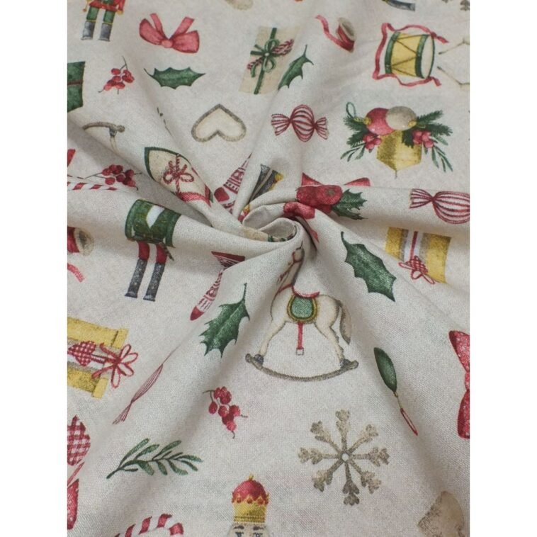 Karácsonyi Mintás Pamutvászon
