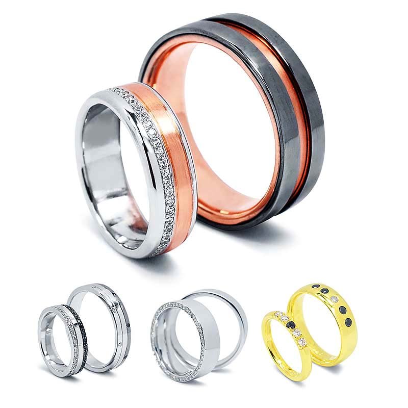 Ékszerbolt és rózsaarany eljegyzési gyűrű